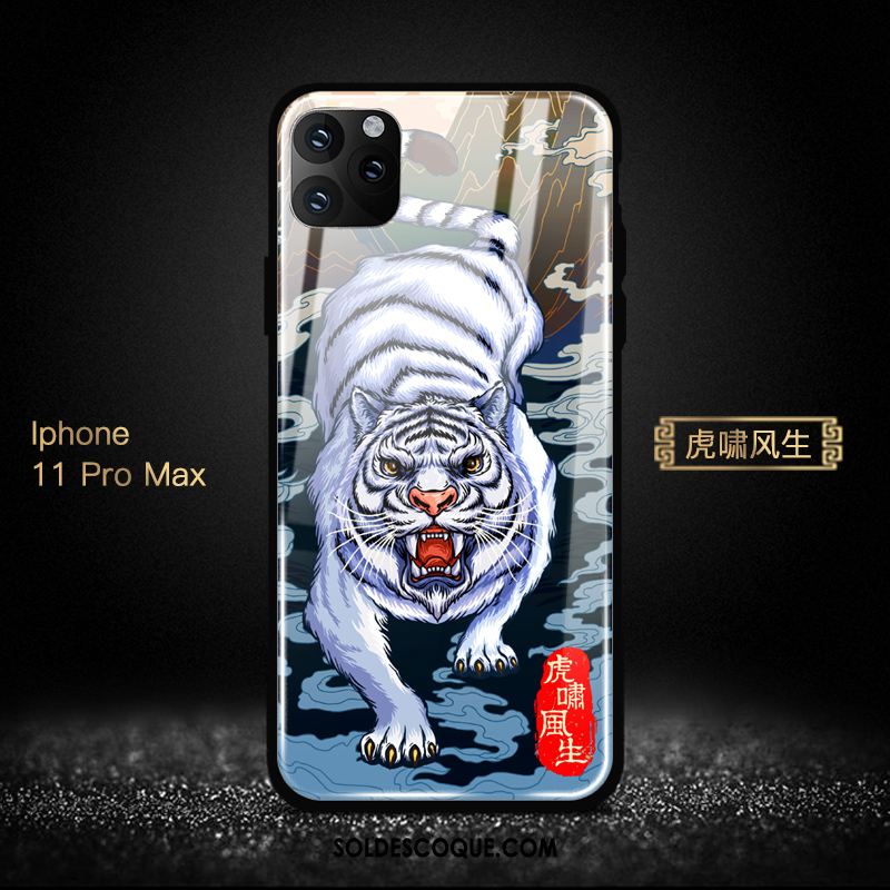 Coque iPhone 11 Pro Max Style Chinois Verre Nouveau Miroir Téléphone Portable Housse Soldes