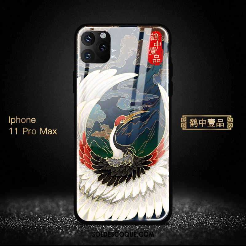 Coque iPhone 11 Pro Max Style Chinois Verre Nouveau Miroir Téléphone Portable Housse Soldes