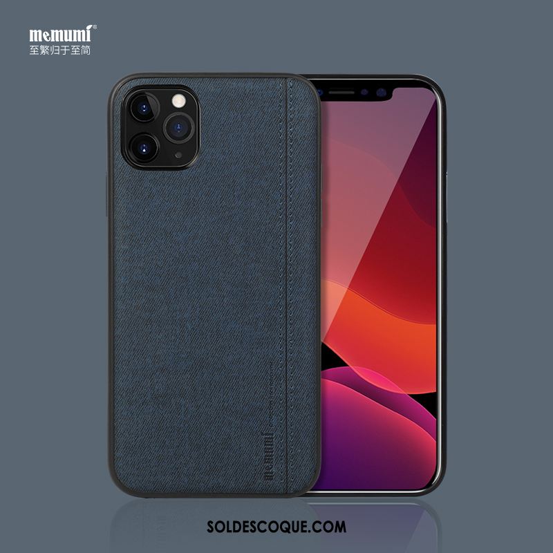 Coque iPhone 11 Pro Max Toile Gris Silicone Étui Protection Pas Cher