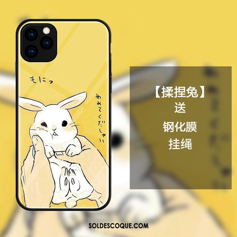 Coque iPhone 11 Pro Max Verre Charmant Amoureux Incassable Jaune En Vente