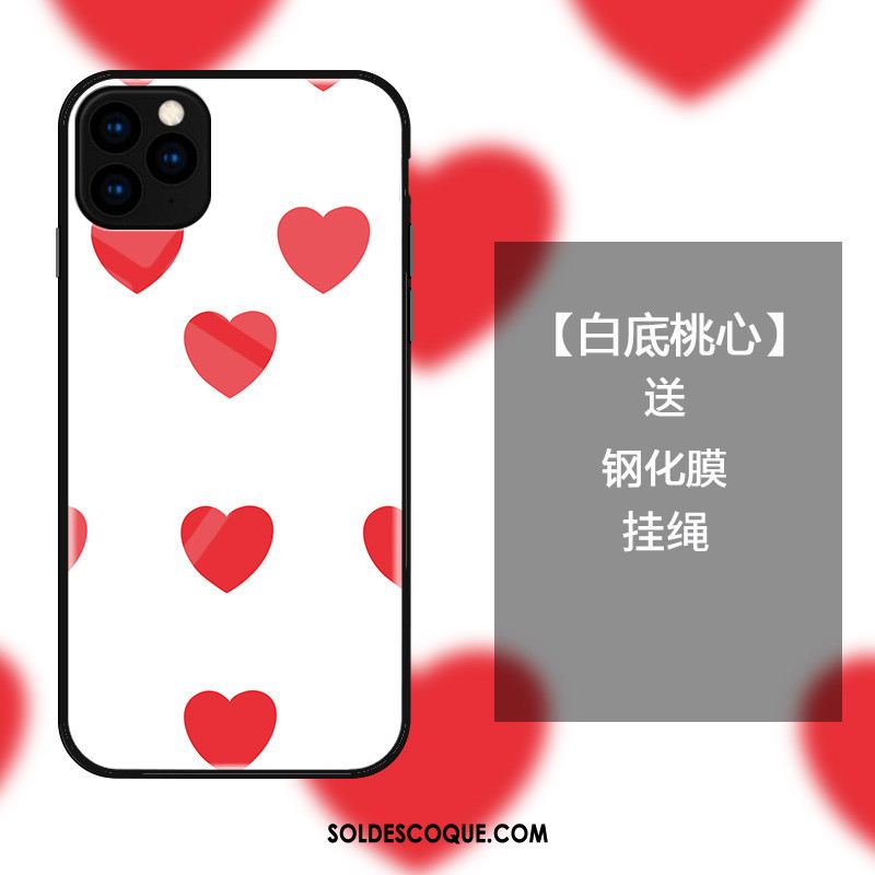 Coque iPhone 11 Pro Mode Téléphone Portable Amour Verre Net Rouge Soldes