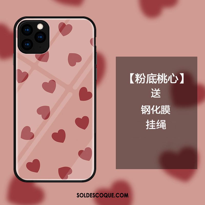 Coque iPhone 11 Pro Mode Téléphone Portable Amour Verre Net Rouge Soldes