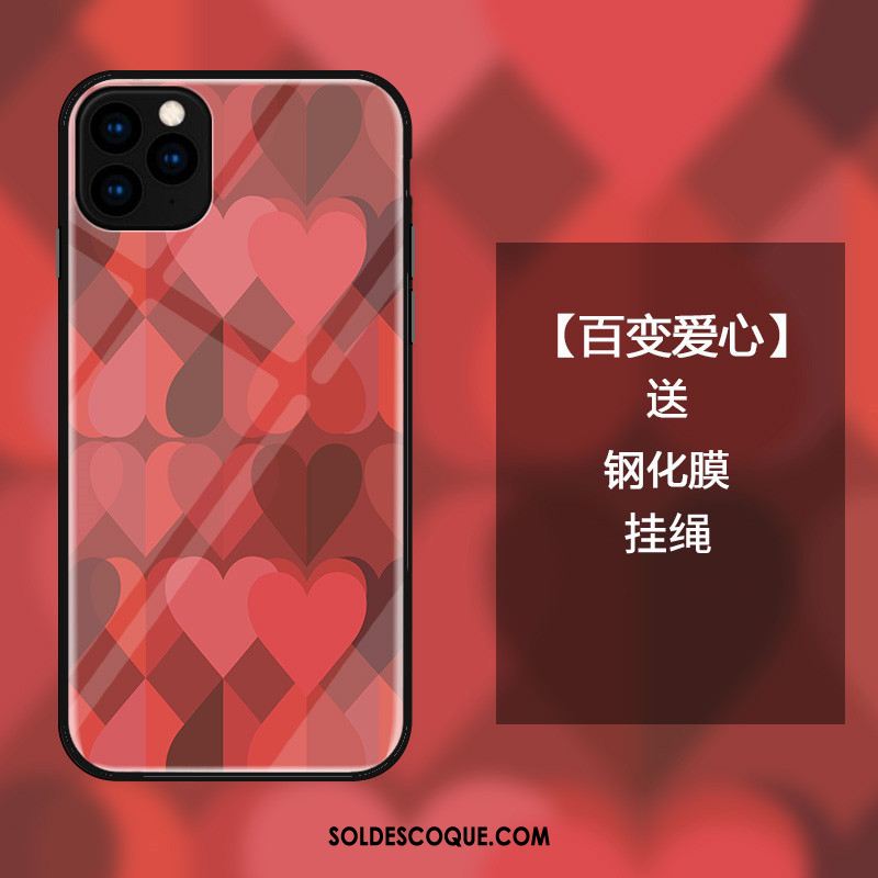 Coque iPhone 11 Pro Mode Téléphone Portable Amour Verre Net Rouge Soldes