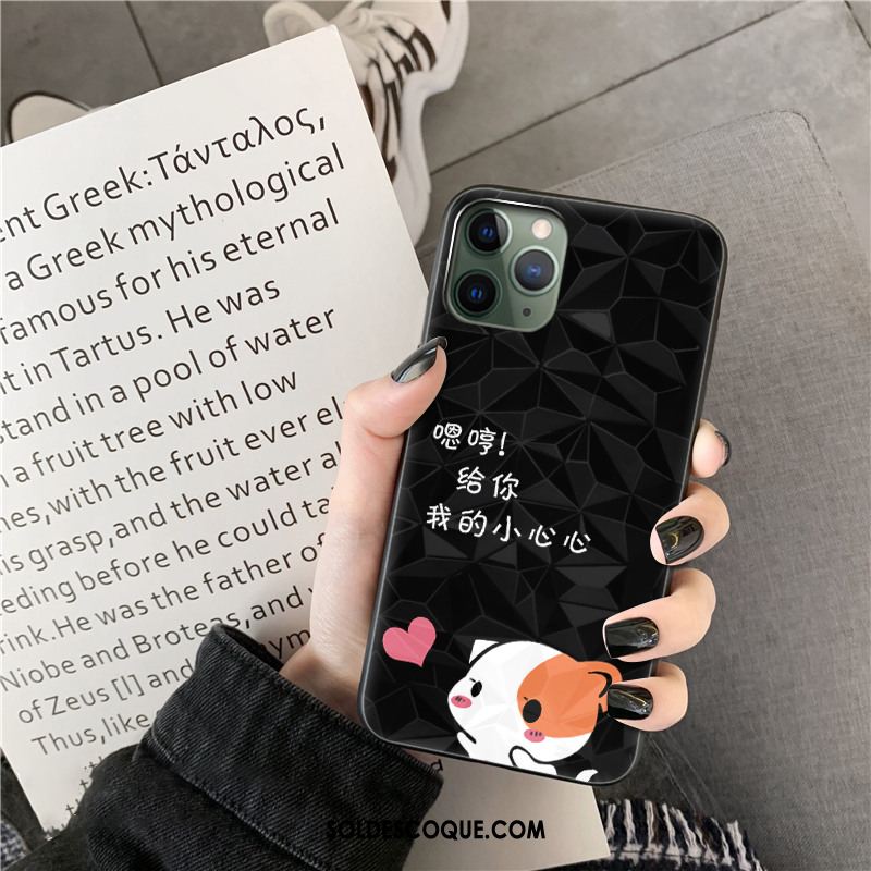 Coque iPhone 11 Pro Modèle Fleurie Tendance Téléphone Portable Noir Losange Housse En Ligne