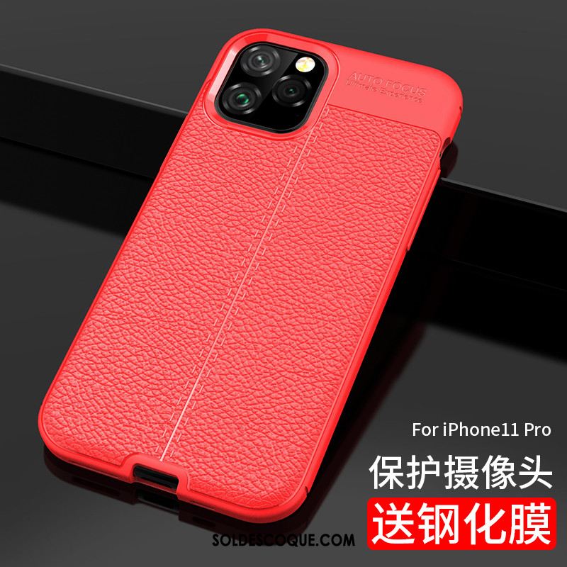 Coque iPhone 11 Pro Net Rouge Luxe Téléphone Portable Silicone Business En Ligne
