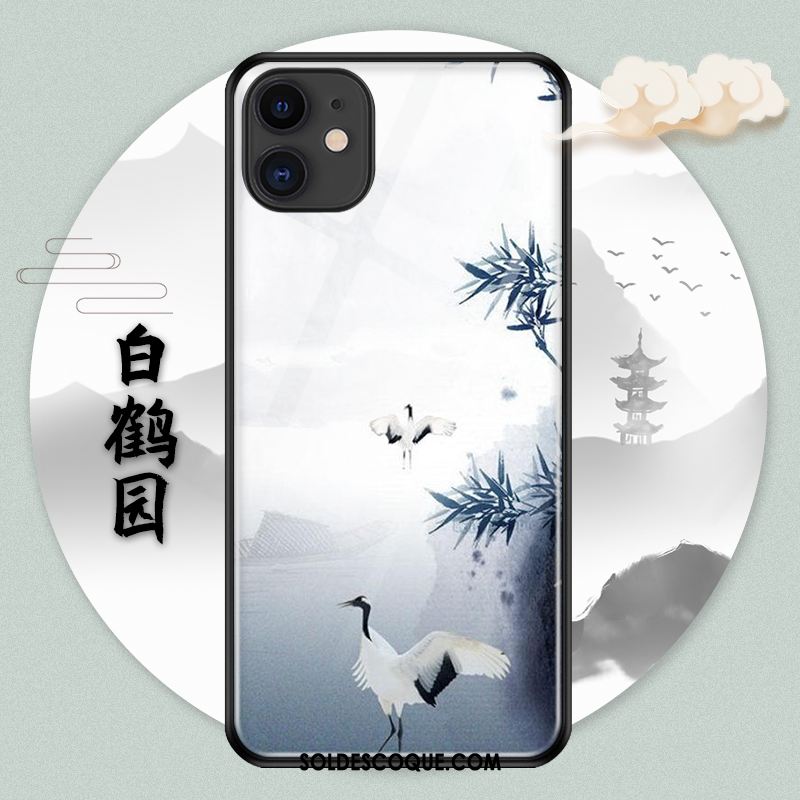 Coque iPhone 11 Pro Nouveau Fluide Doux Verre Style Chinois Incassable En Vente