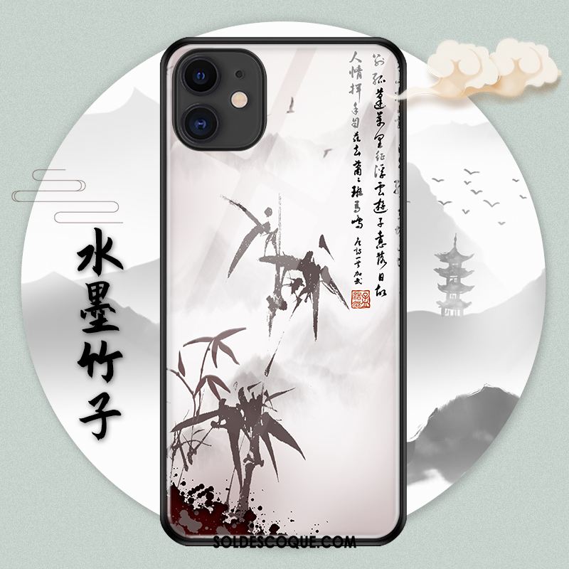 Coque iPhone 11 Pro Nouveau Fluide Doux Verre Style Chinois Incassable En Vente