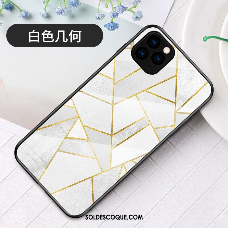 Coque iPhone 11 Pro Nouveau Incassable Simple Verre Marque De Tendance Soldes