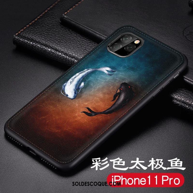 Coque iPhone 11 Pro Nouveau Silicone Peinture Téléphone Portable Délavé En Daim Pas Cher