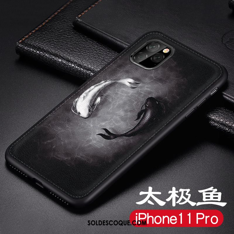 Coque iPhone 11 Pro Nouveau Silicone Peinture Téléphone Portable Délavé En Daim Pas Cher