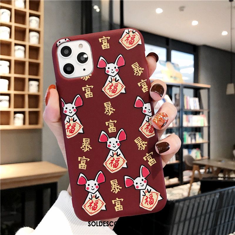 Coque iPhone 11 Pro Personnalité De Fête Rouge Richesse Téléphone Portable Housse En Ligne