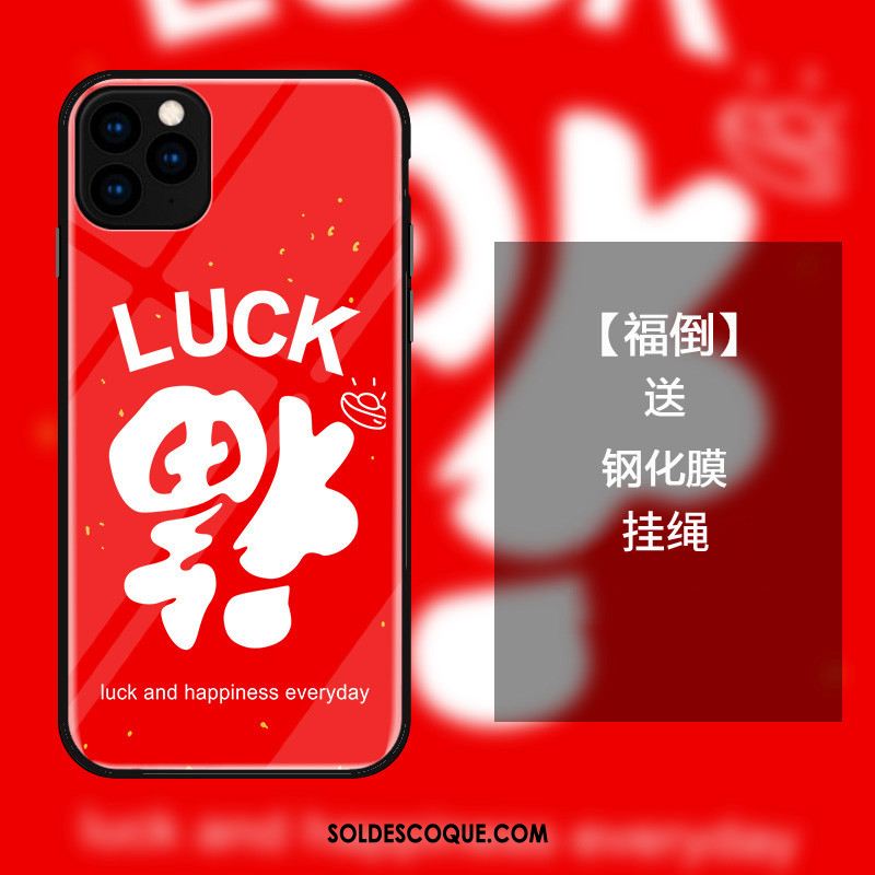 Coque iPhone 11 Pro Protection Téléphone Portable Style Chinois Rouge Étui Pas Cher