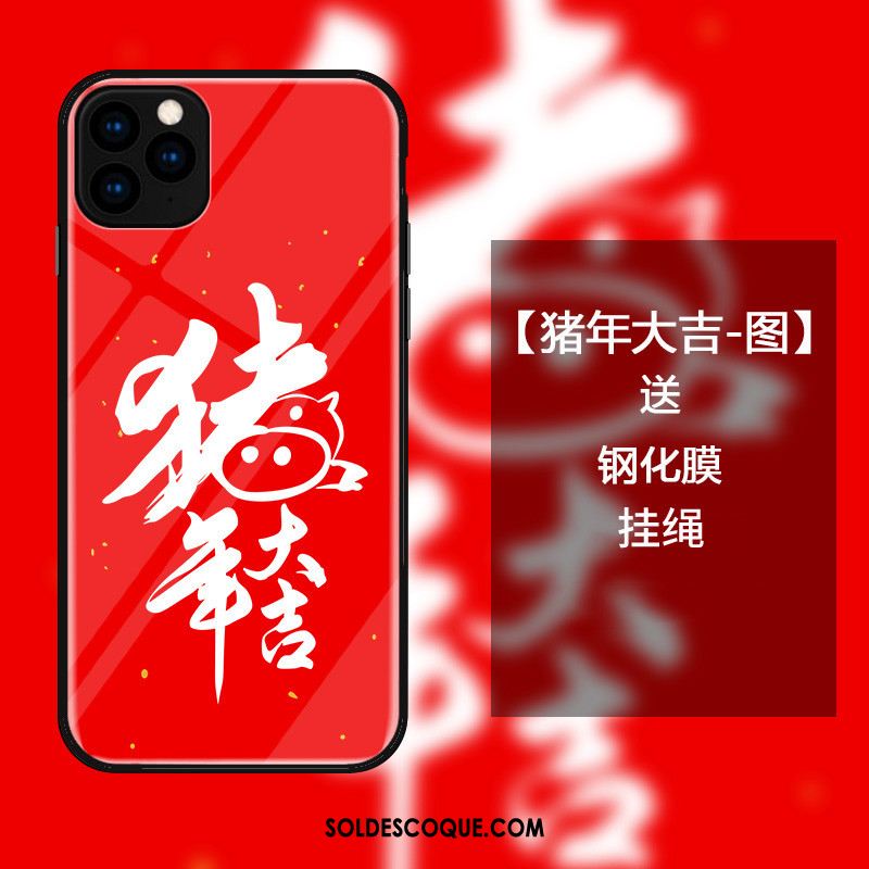 Coque iPhone 11 Pro Protection Téléphone Portable Style Chinois Rouge Étui Pas Cher