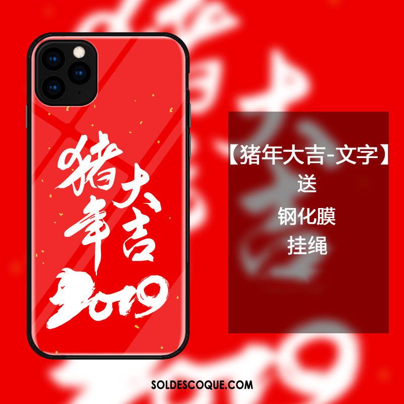 Coque iPhone 11 Pro Protection Téléphone Portable Style Chinois Rouge Étui Pas Cher