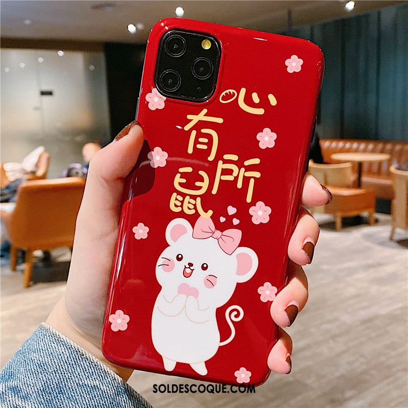 Coque iPhone 11 Pro Rouge Dessin Animé Créatif Téléphone Portable Personnalité Housse En Vente