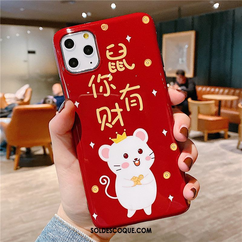 Coque iPhone 11 Pro Rouge Dessin Animé Créatif Téléphone Portable Personnalité Housse En Vente