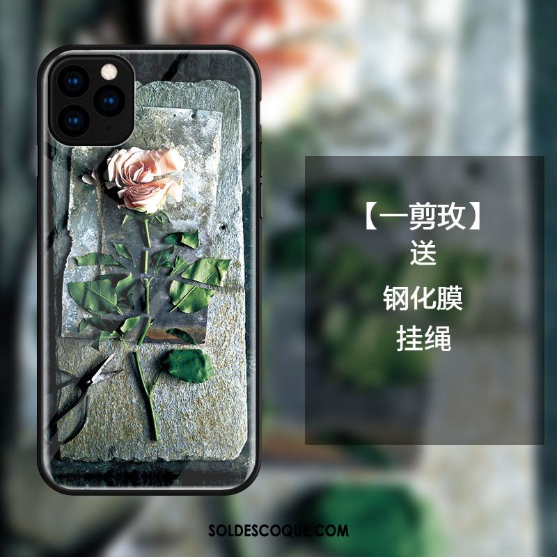 Coque iPhone 11 Pro Simple Rose Art Noir Incassable France