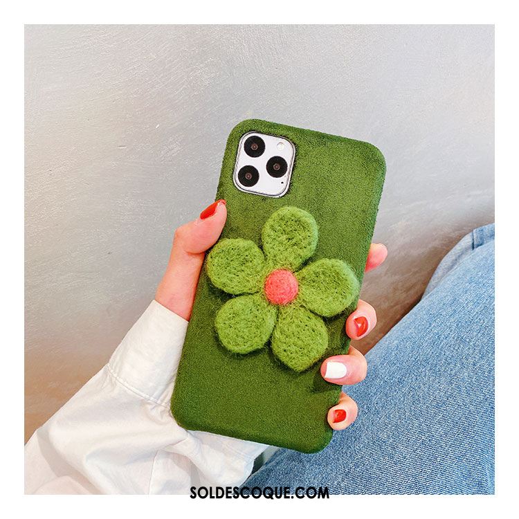 Coque iPhone 11 Pro Téléphone Portable Peluche Incassable Fleurs Personnalité En Vente