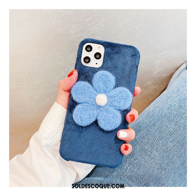 Coque iPhone 11 Pro Téléphone Portable Peluche Incassable Fleurs Personnalité En Vente