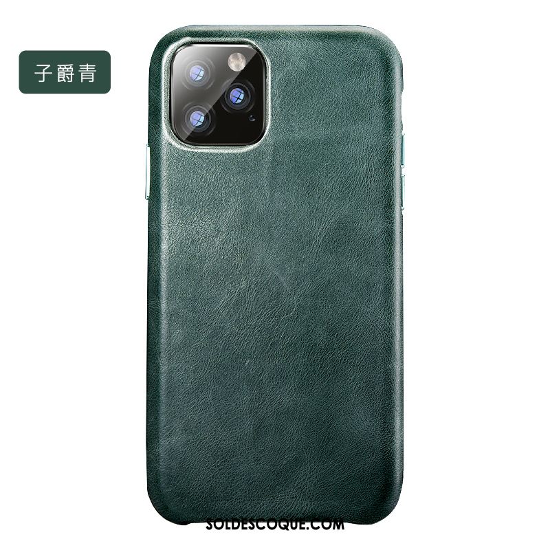 Coque iPhone 11 Pro Vert Protection Étui En Cuir Téléphone Portable Nouveau Pas Cher