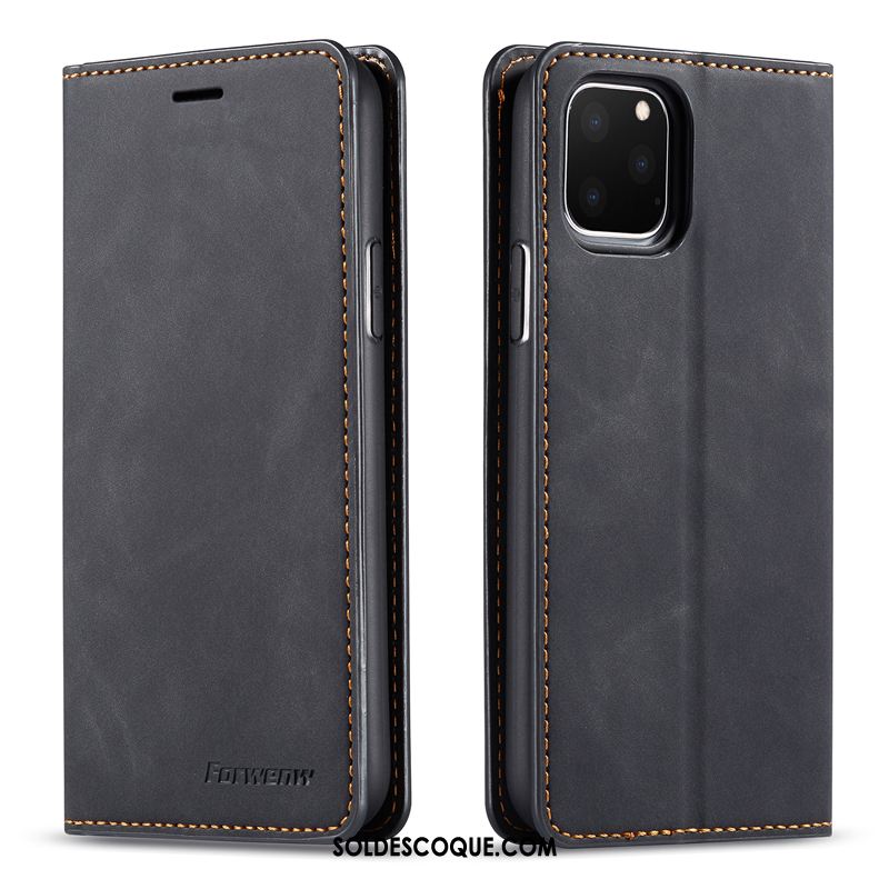 Coque iPhone 11 Pro Étui Bleu Étui En Cuir Mode Tendance Soldes