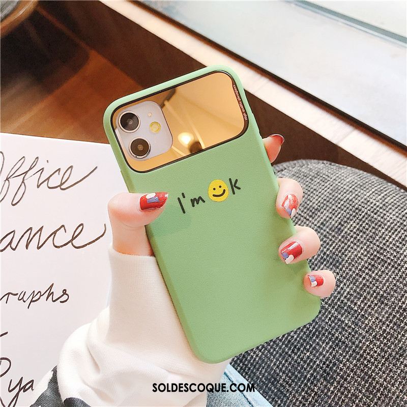 Coque iPhone 11 Souriant Tout Compris Simple Vert Fluide Doux Housse En Ligne