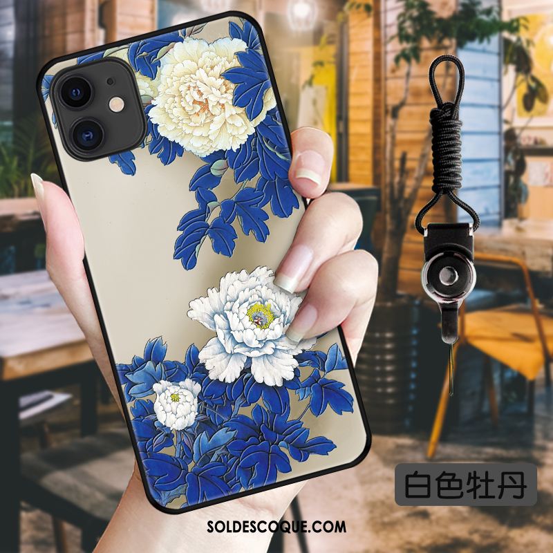 Coque iPhone 11 Style Chinois Vintage Délavé En Daim Fluide Doux Tout Compris Pas Cher