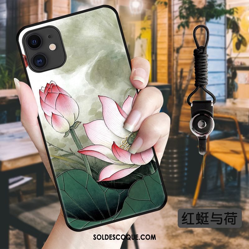 Coque iPhone 11 Style Chinois Vintage Délavé En Daim Fluide Doux Tout Compris Pas Cher