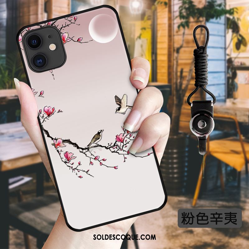 Coque iPhone 11 Style Chinois Vintage Délavé En Daim Fluide Doux Tout Compris Pas Cher