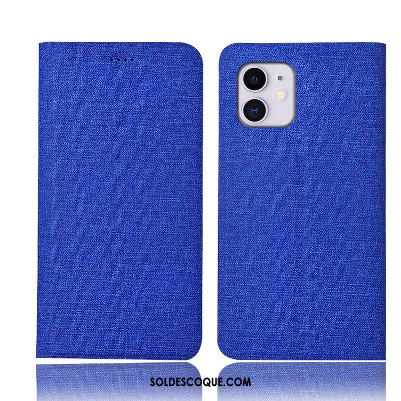 Coque iPhone 11 Étui En Cuir Lin Tout Compris Protection Téléphone Portable France