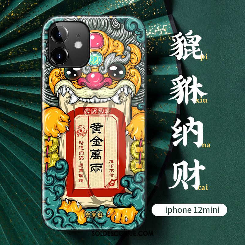 Coque iPhone 12 Mini Créatif Nouveau Personnalité Vert Téléphone Portable En Vente