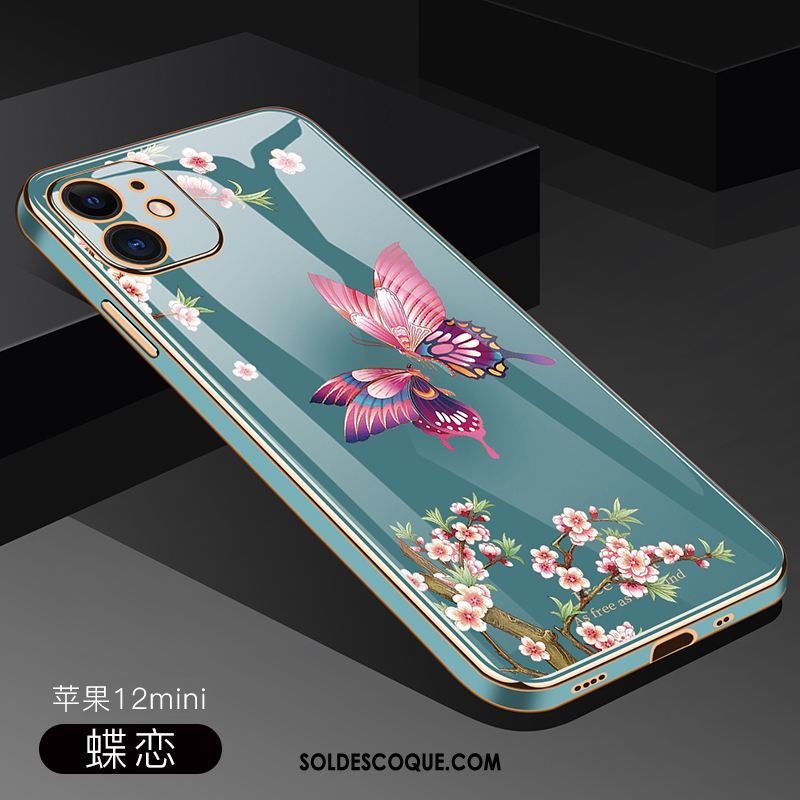 Coque iPhone 12 Mini Incassable Fluide Doux Silicone Protection Rose Pas Cher