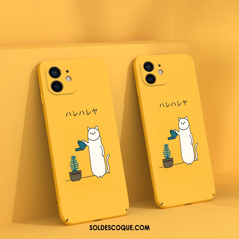 Coque iPhone 12 Mini Nouveau Téléphone Portable Marque De Tendance Très Mince Jaune Housse En Ligne