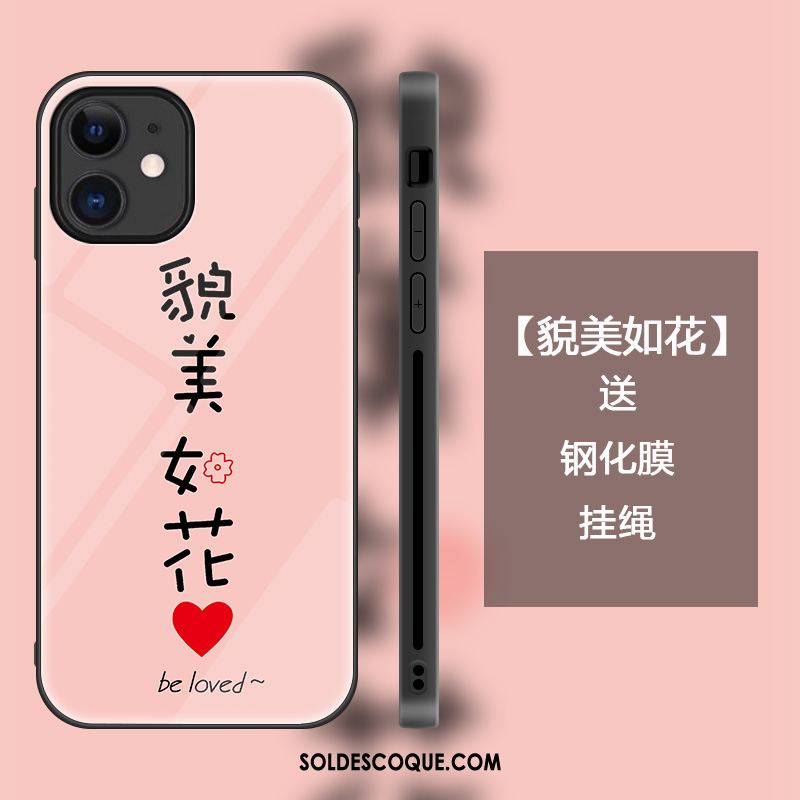 Coque iPhone 12 Mini Rose Amoureux Simple Étui Incassable En Ligne