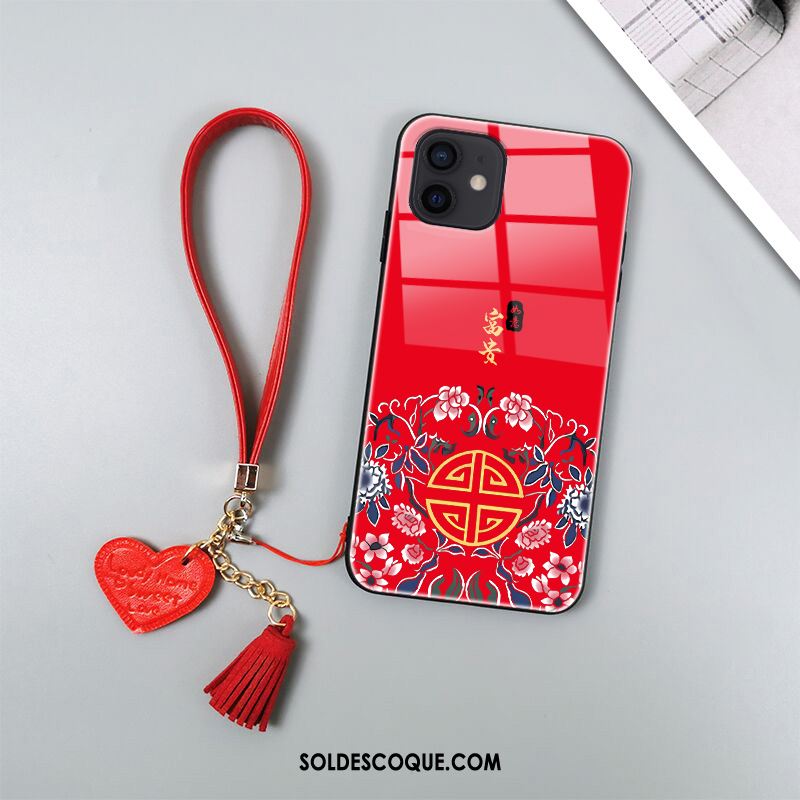 Coque iPhone 12 Mini Silicone Nouveau Téléphone Portable Rouge Personnalité Pas Cher