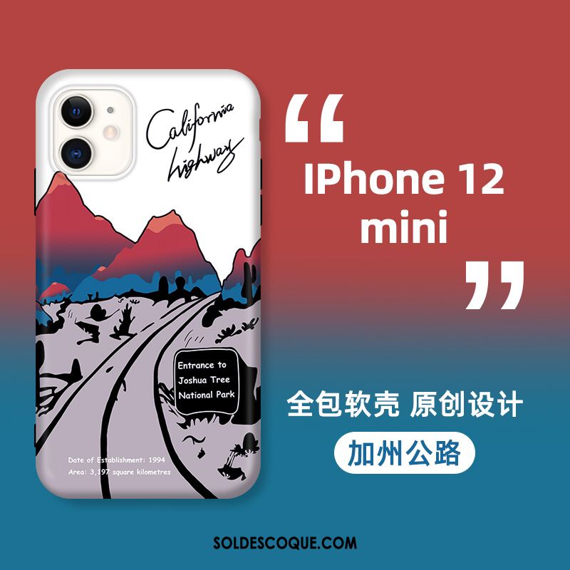 Coque iPhone 12 Mini Tout Compris Créatif Téléphone Portable Blanc Marque De Tendance Soldes