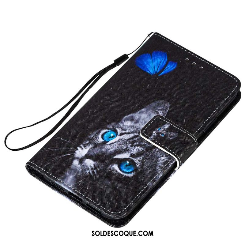 Coque iPhone 12 Pro Max Bleu Incassable Portefeuille Étui En Cuir Support Housse Pas Cher