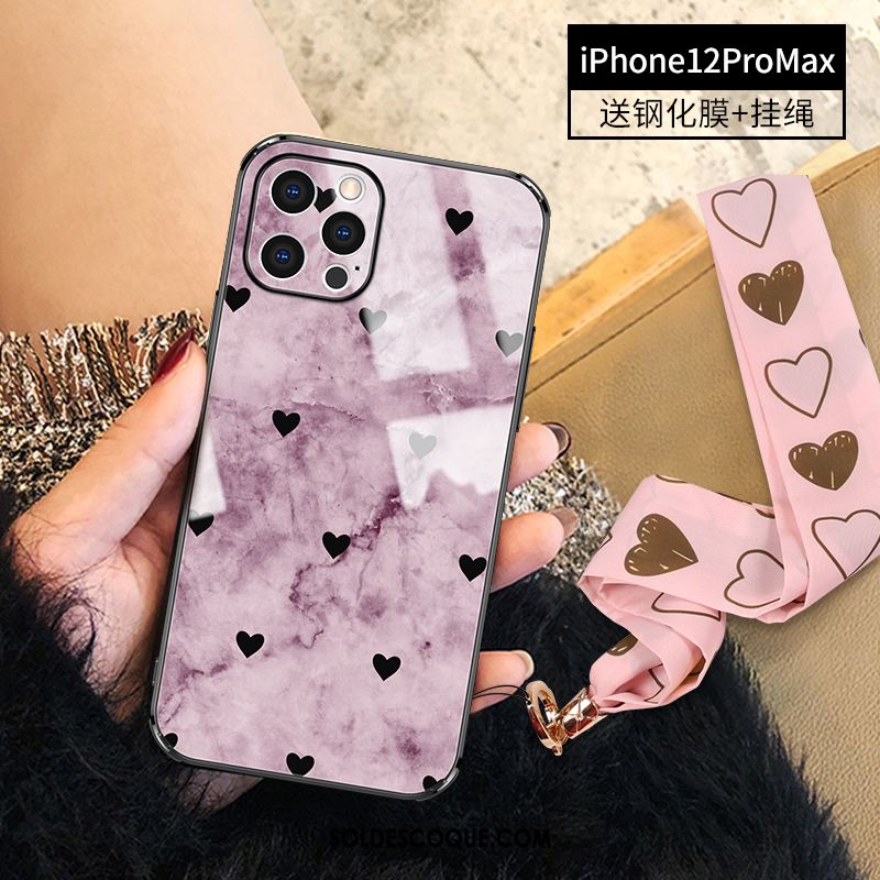 Coque iPhone 12 Pro Max Luxe Personnalité Rose Incassable Téléphone Portable Soldes