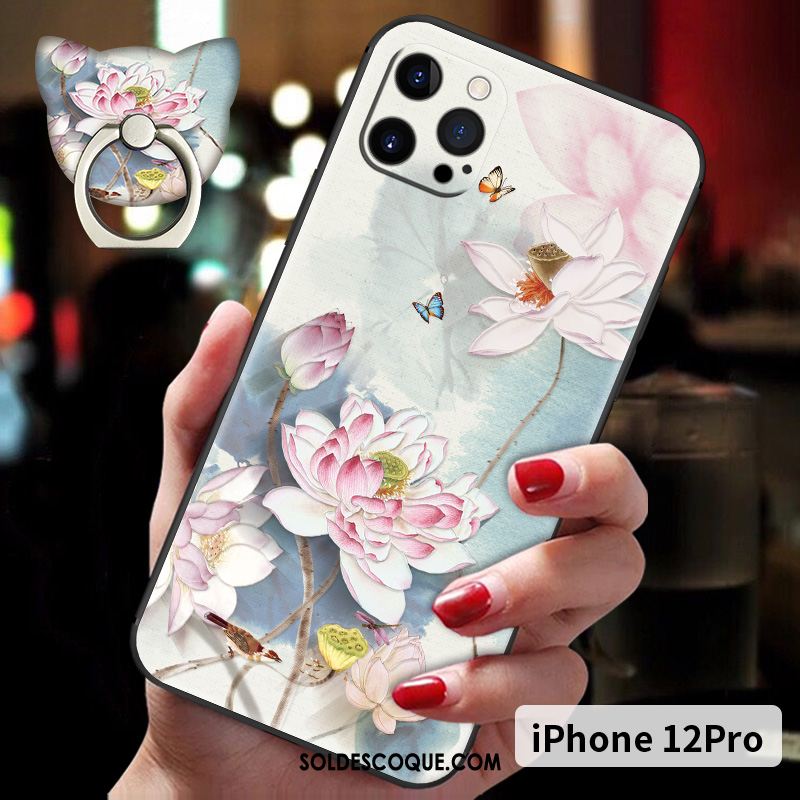 Coque iPhone 12 Pro Nouveau Fluide Doux Style Chinois Incassable Silicone Soldes