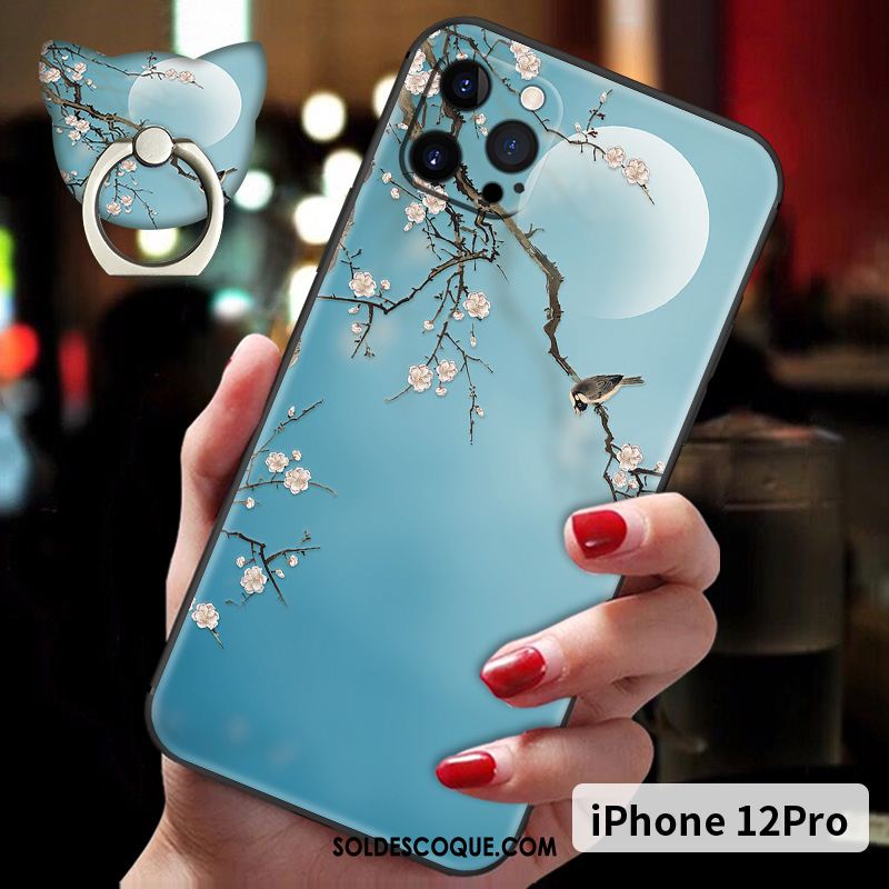 Coque iPhone 12 Pro Nouveau Fluide Doux Style Chinois Incassable Silicone Soldes