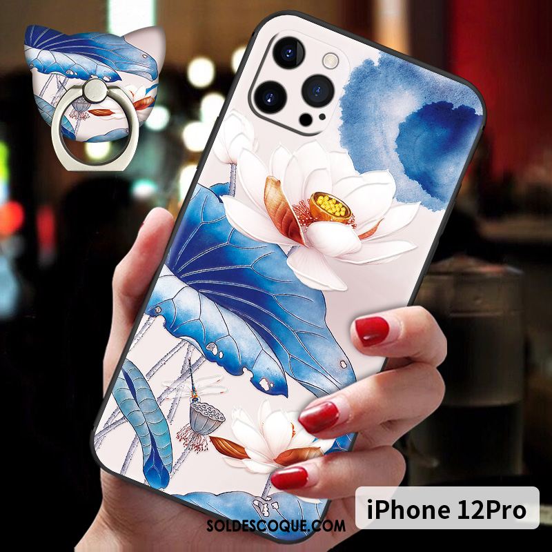 Coque iPhone 12 Pro Nouveau Fluide Doux Style Chinois Incassable Silicone Soldes