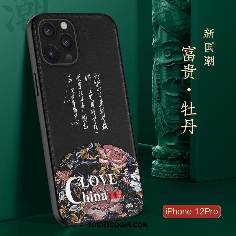 Coque iPhone 12 Pro Protection Très Mince Style Chinois Nouveau Téléphone Portable Housse Soldes