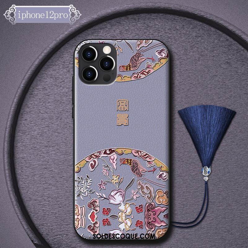 Coque iPhone 12 Pro Tout Compris Incassable Silicone Style Chinois Marque De Tendance Soldes