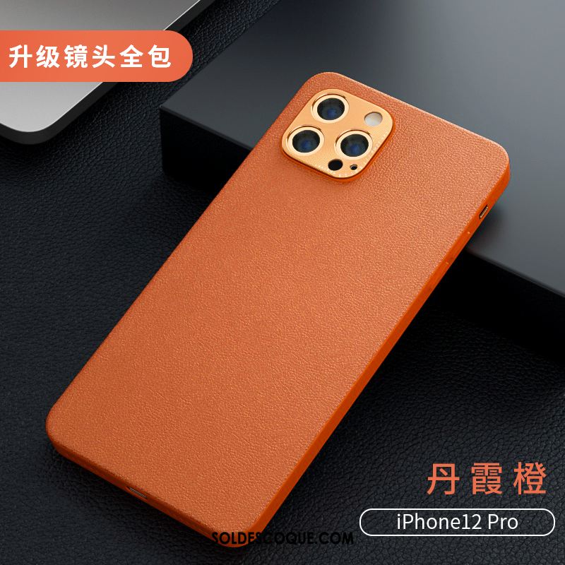 Coque iPhone 12 Pro Très Mince Créatif Tout Compris Cuir Véritable Incassable En Ligne