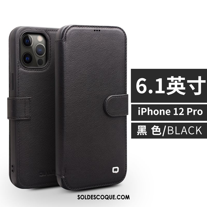 Coque iPhone 12 Pro Téléphone Portable Étui En Cuir Protection Luxe Business Housse Soldes