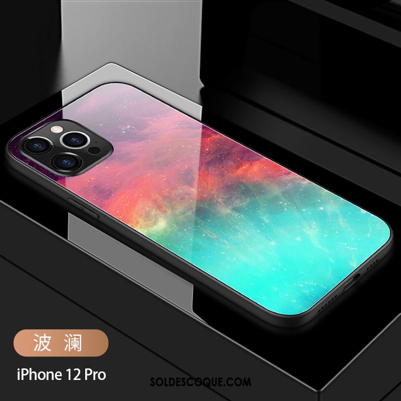 Coque iPhone 12 Pro Verre Créatif Tout Compris Silicone Incassable En Ligne