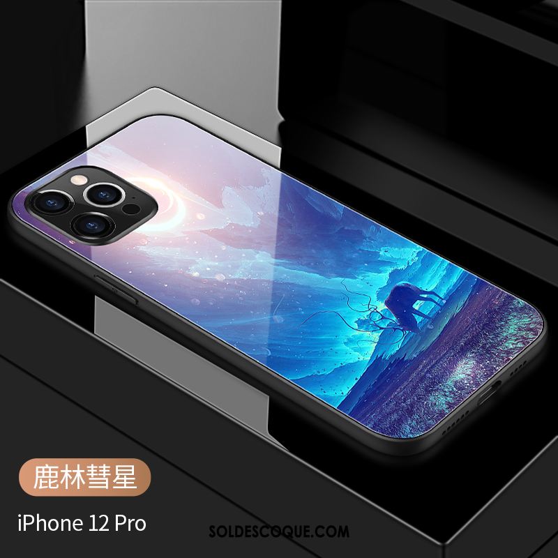 Coque iPhone 12 Pro Verre Créatif Tout Compris Silicone Incassable En Ligne