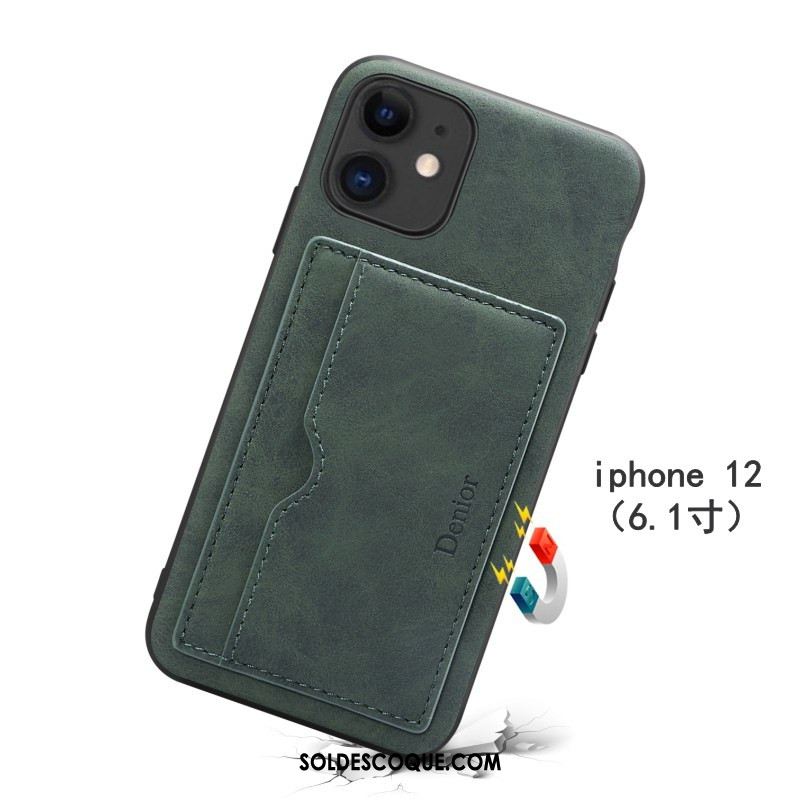 Coque iPhone 12 Téléphone Portable Carte Légère Vert Incassable Housse Soldes