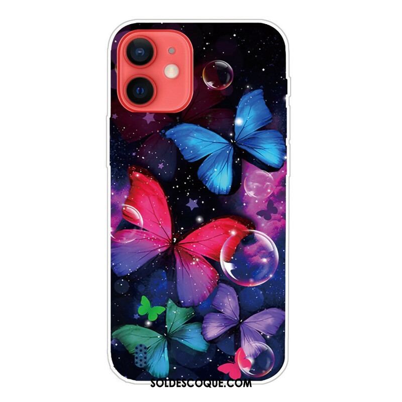 Coque iPhone 13 Mini Flexible Papillons