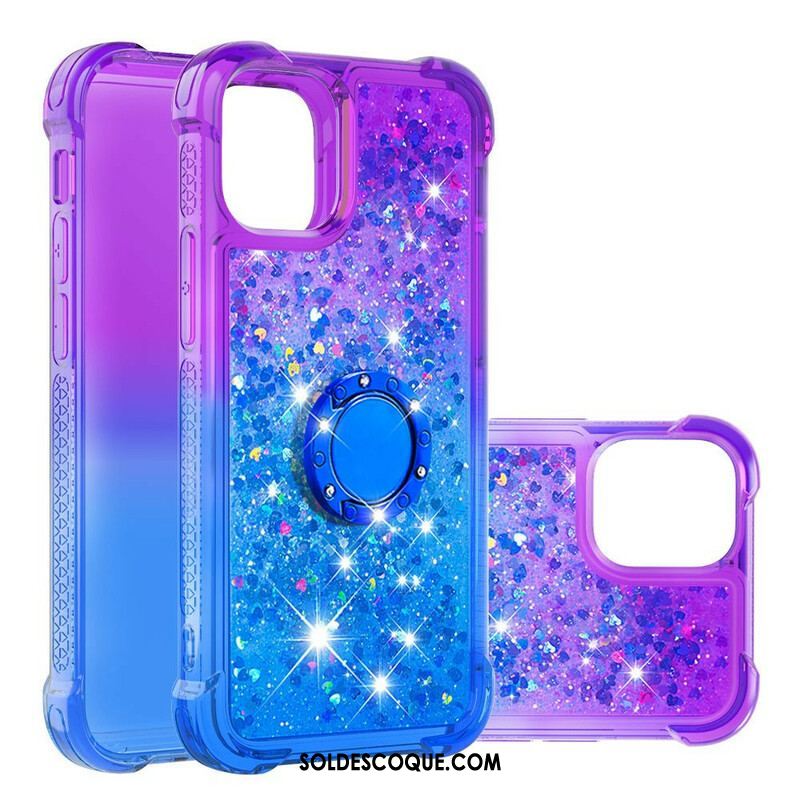 Coque iPhone 13 Mini Paillettes Anneau-Support